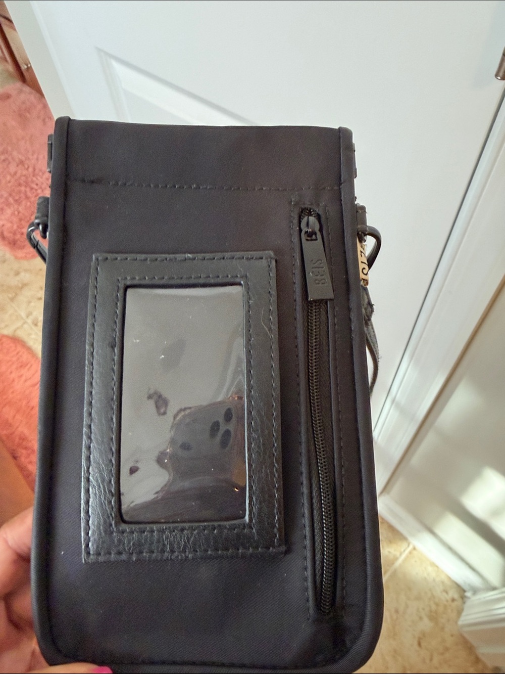 BEIS Black Crossbody Phone Pouch with Clear ID Window